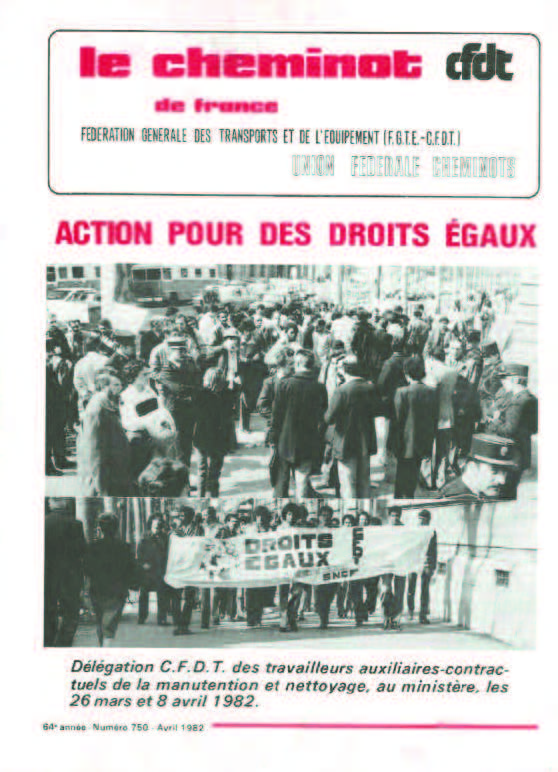 Une du journal mensuel de la CFDT-Cheminots, en avril 1982