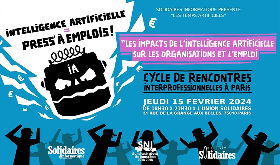 Une initiative à propos de l’IA du Syndicat national des journalistes et de Solidaires informatique. [Solidaires]