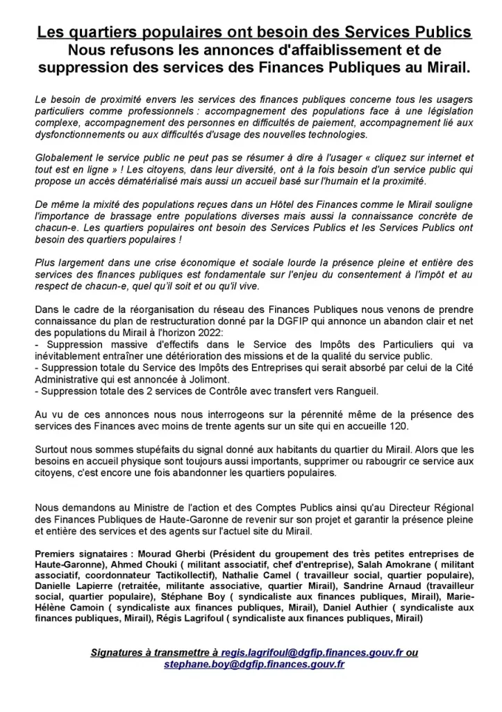 L’appel du Mirail, en 2019. [Solidaires Finances publiques 31]