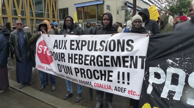 Rassemblement devant le siège d’ADOMA CDC-Habitat, le 19 avril 2024. [COPAF]