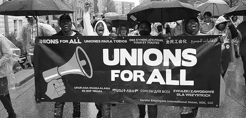 Banderole du Service Employees International Union. [SEIU]