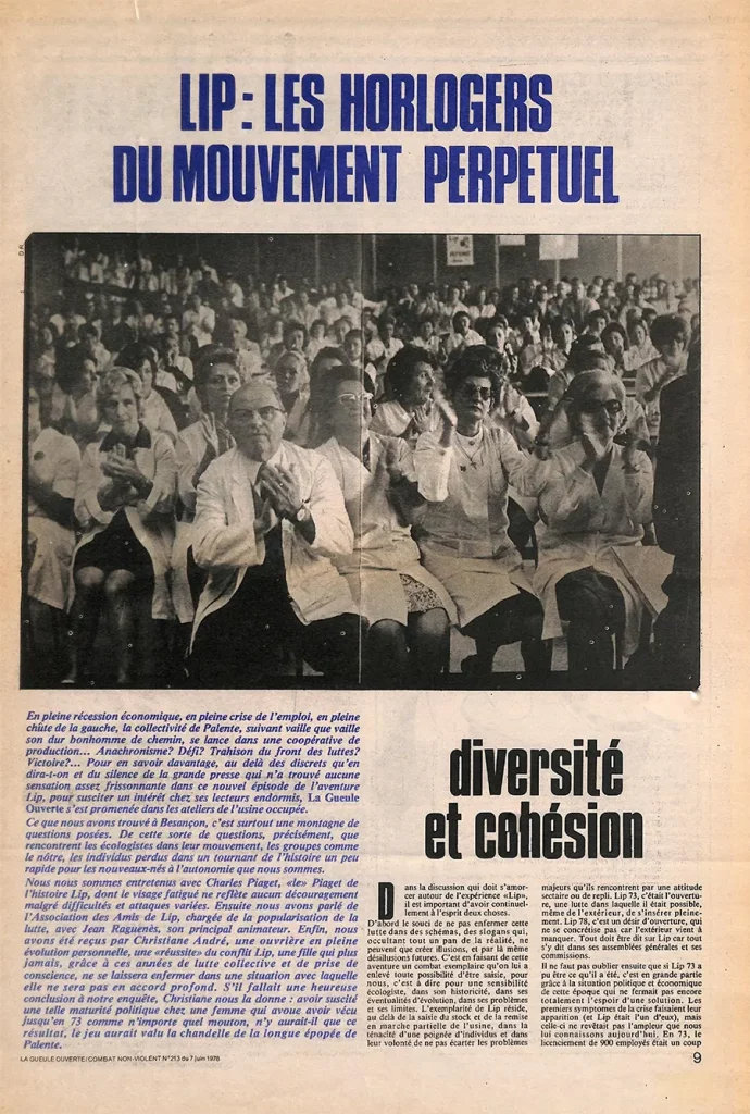 L’ouverture du dossier consacré aux Lip. La Gueule ouverte n°213 du 7 juin 1978. [Coll. CM]
