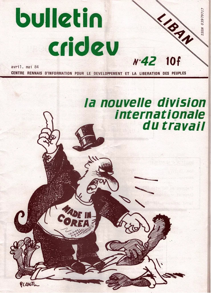 Le bulletin n°42 d’avril-mai 1984, du bulletin du Centre rennais d’information pour le développement et la libération des peuples (CRIDEV). [Coll. CM]