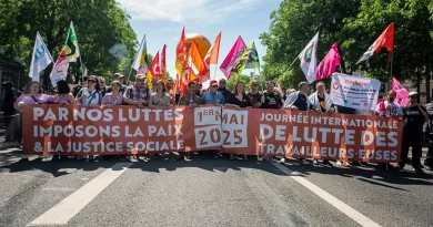 Délégations internationales à la manifestation parisienne du 1er mai 205 [Martin Noda, Hans Lucas]