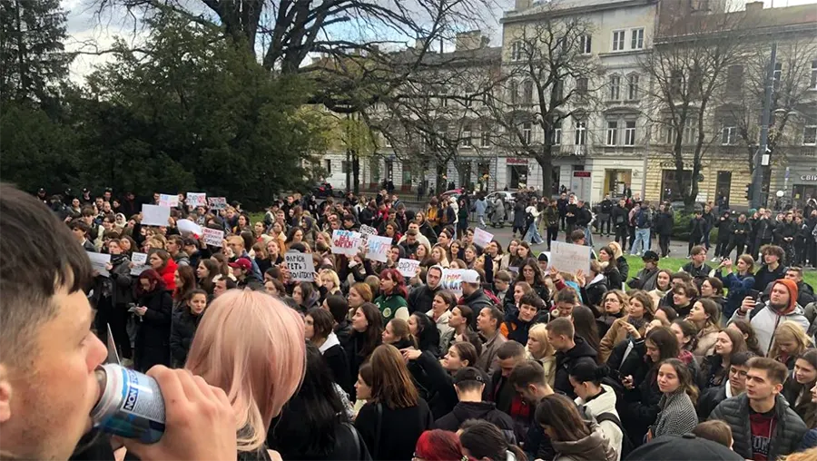 Rassemblement étudiant, Lviv, février 2025. [Priama Diia]