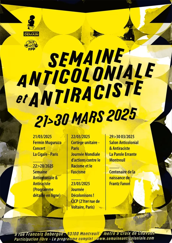 Affiche de la Semaine anticoloniale 2025. [DR]