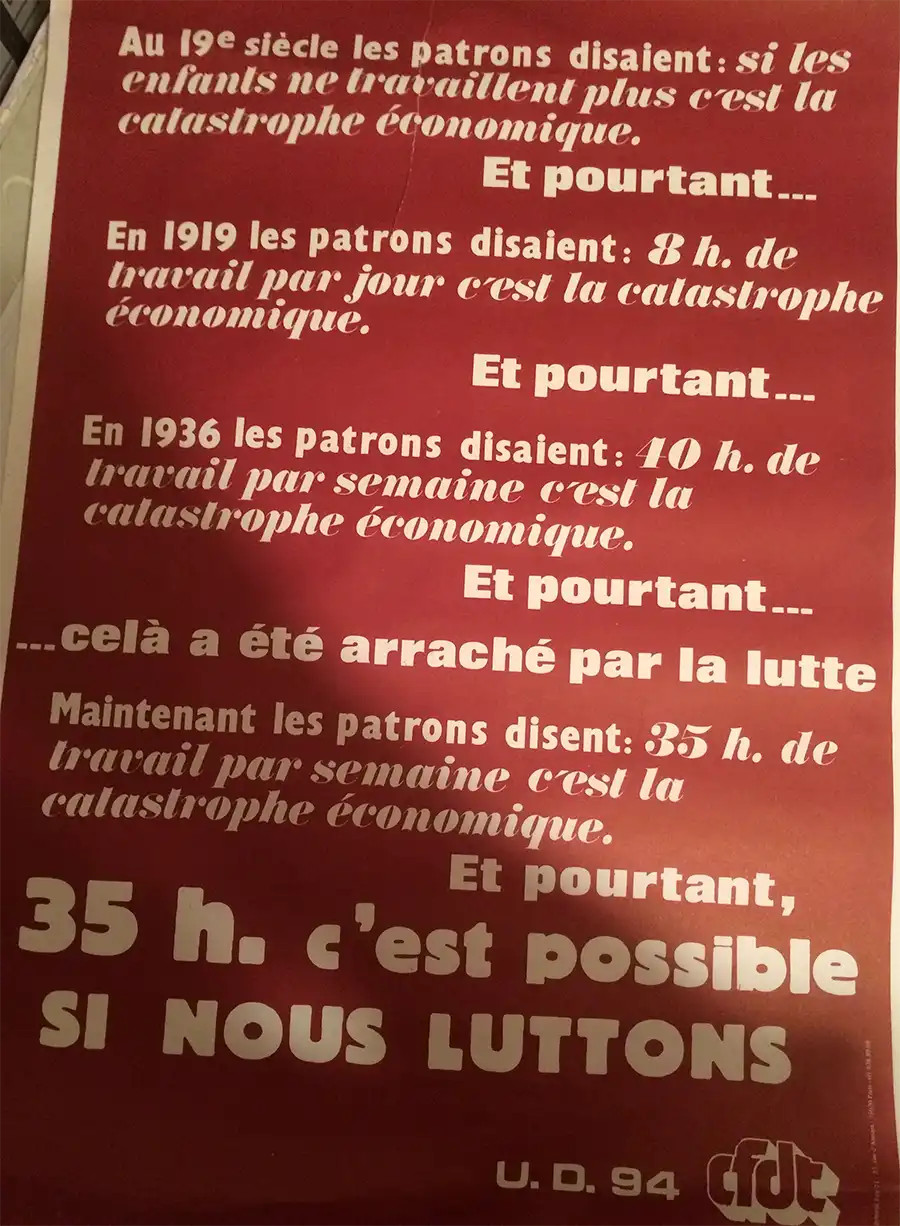 Affiche de l'Union départementale CFDT du Val-de-Marne 1985 [Coll. CM]