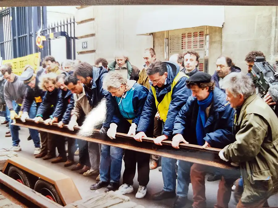 Action du collectif cheminot de Nantes. [CHT, Gérard Poignant]