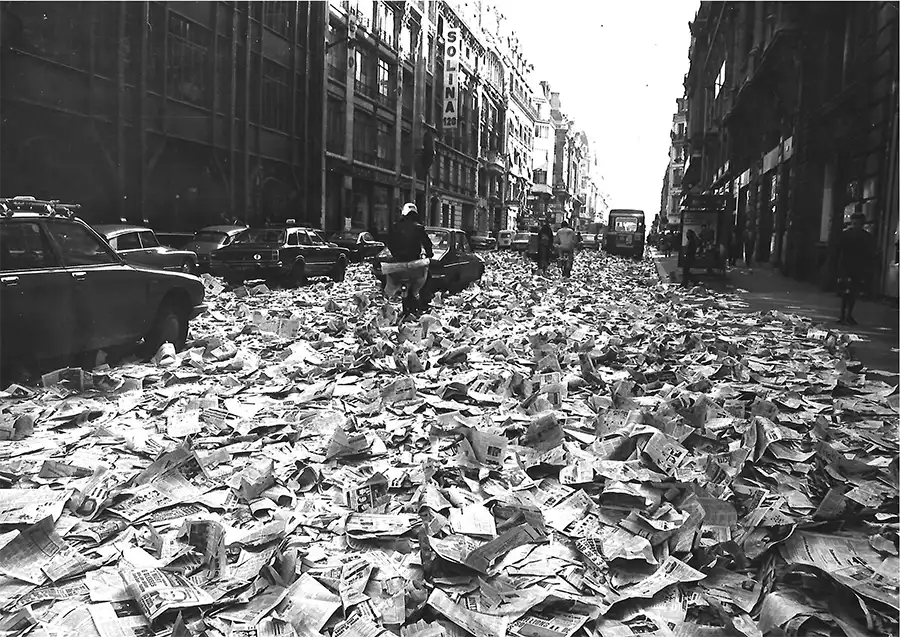Après un « rodéo », rue de Réaumur. [Daniel Hommeau – IHS CGT LP]