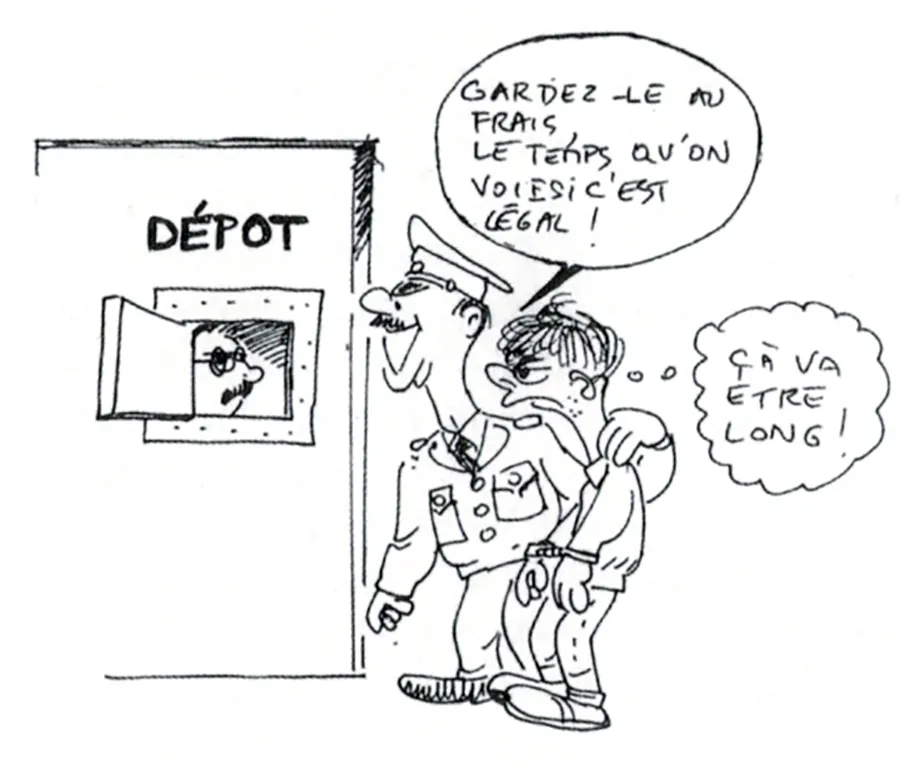 Dessin issu du livre du Syndicat de la magistrature, Juger sans entraves. 50 ans de lutte pour la justice, les droits et les libertés, éditions La découverte, 2018. [DR]