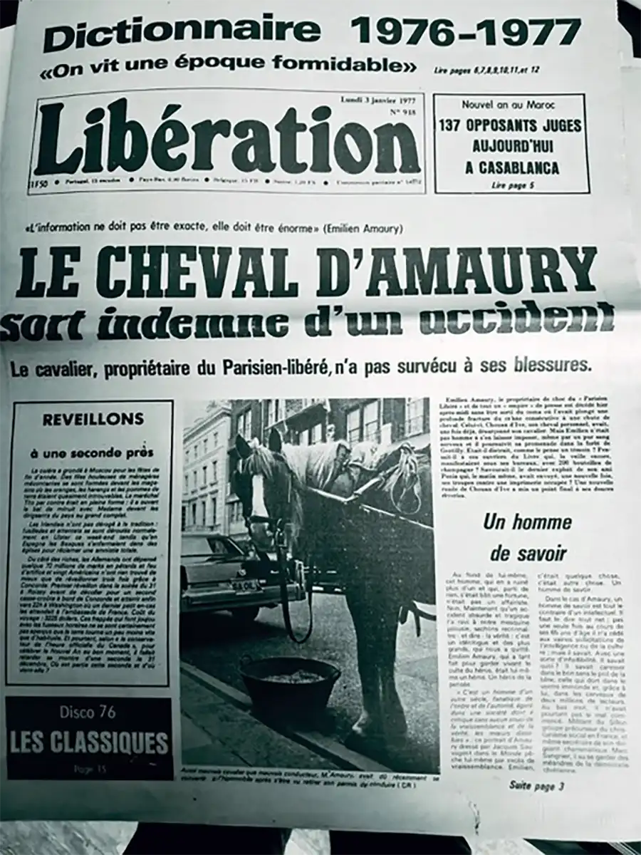 La une de Libération au lendemain de la mort d’Amaury. [DR]