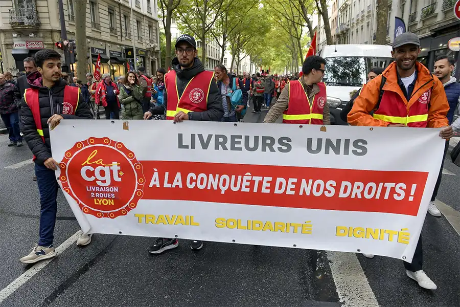 Lors d’une manifestation interprofessionnelle à Paris, en 2021. [M. Jegat]