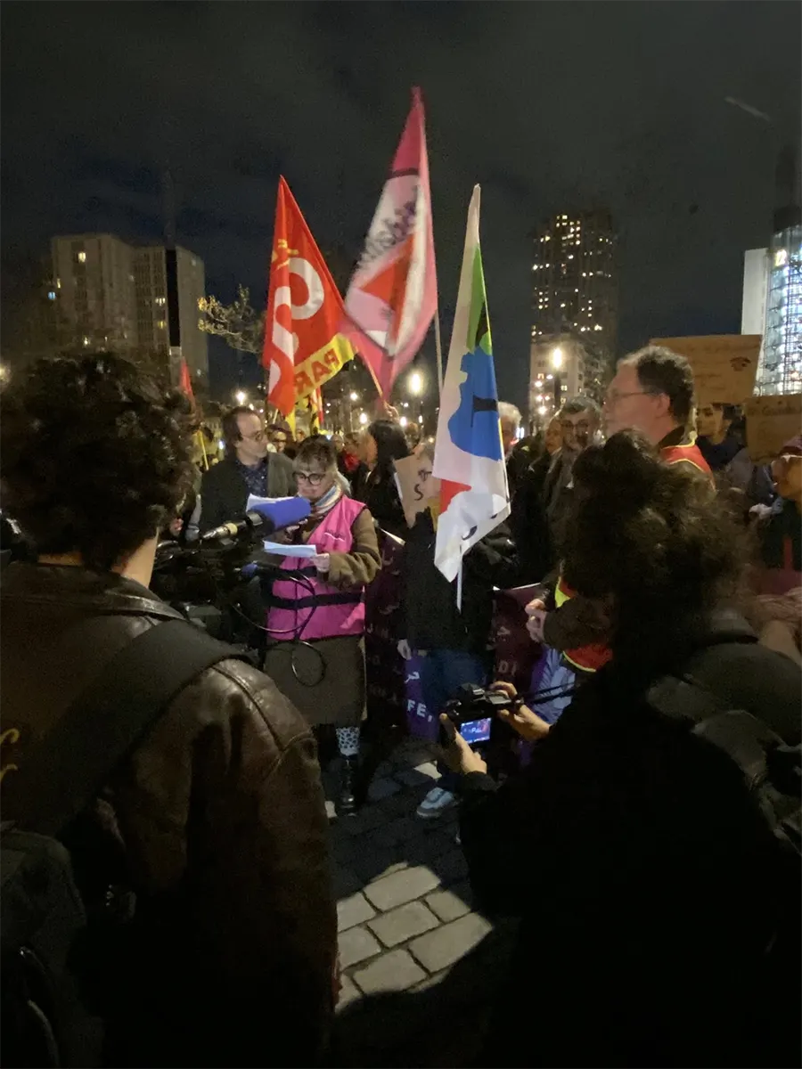 Prise de parole au nom de l’intersyndicale CGT/Solidaires/FSU, le 17 janvier 2026. [DR]