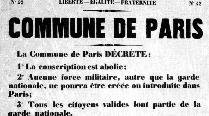 Décret du 29 mars 1871 : « Tous les citoyens valides font partie de la Garde nationale » [DR]