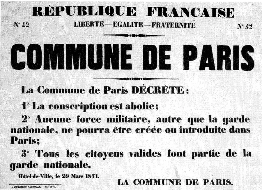 Décret du 29 mars 1871 : « Tous les citoyens valides font partie de la Garde nationale » [DR]