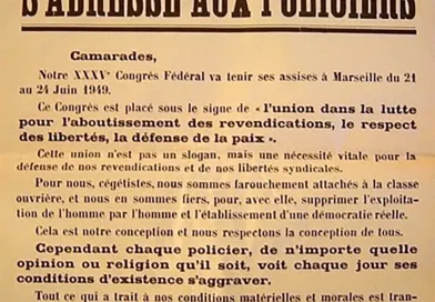 Tract de la fédération des polices de la CGT, 1949. [DR]