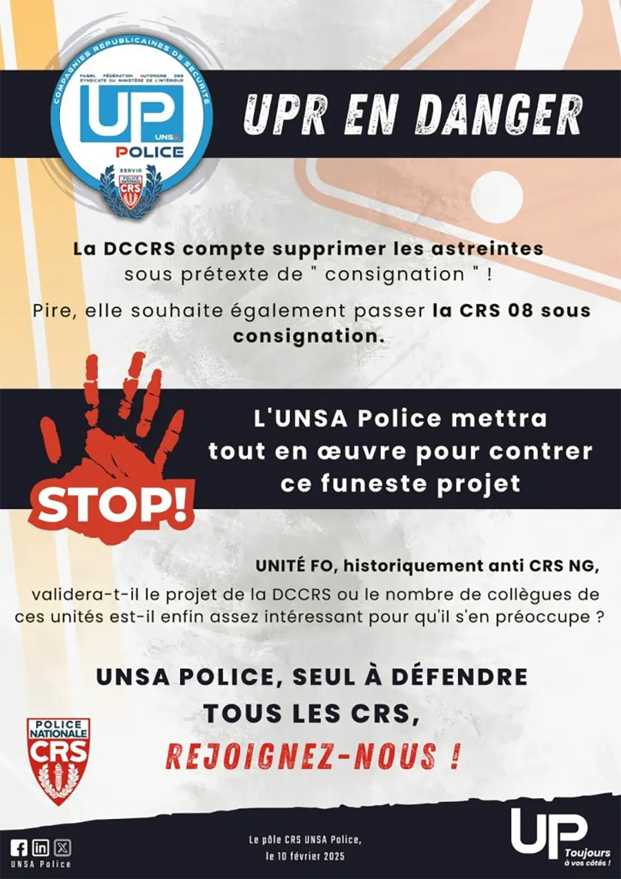 Tract de l’UNSA-Police, 2025. [DR]